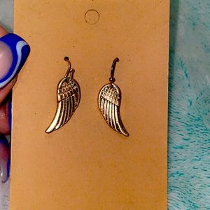 Gold angel wing earrings